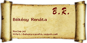Békésy Renáta névjegykártya